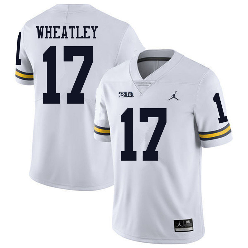Jordan Brand Men #17 Tyrone Wheatley Michigan Wolverines College Football Jerseys Sale-White - Click Image to Close